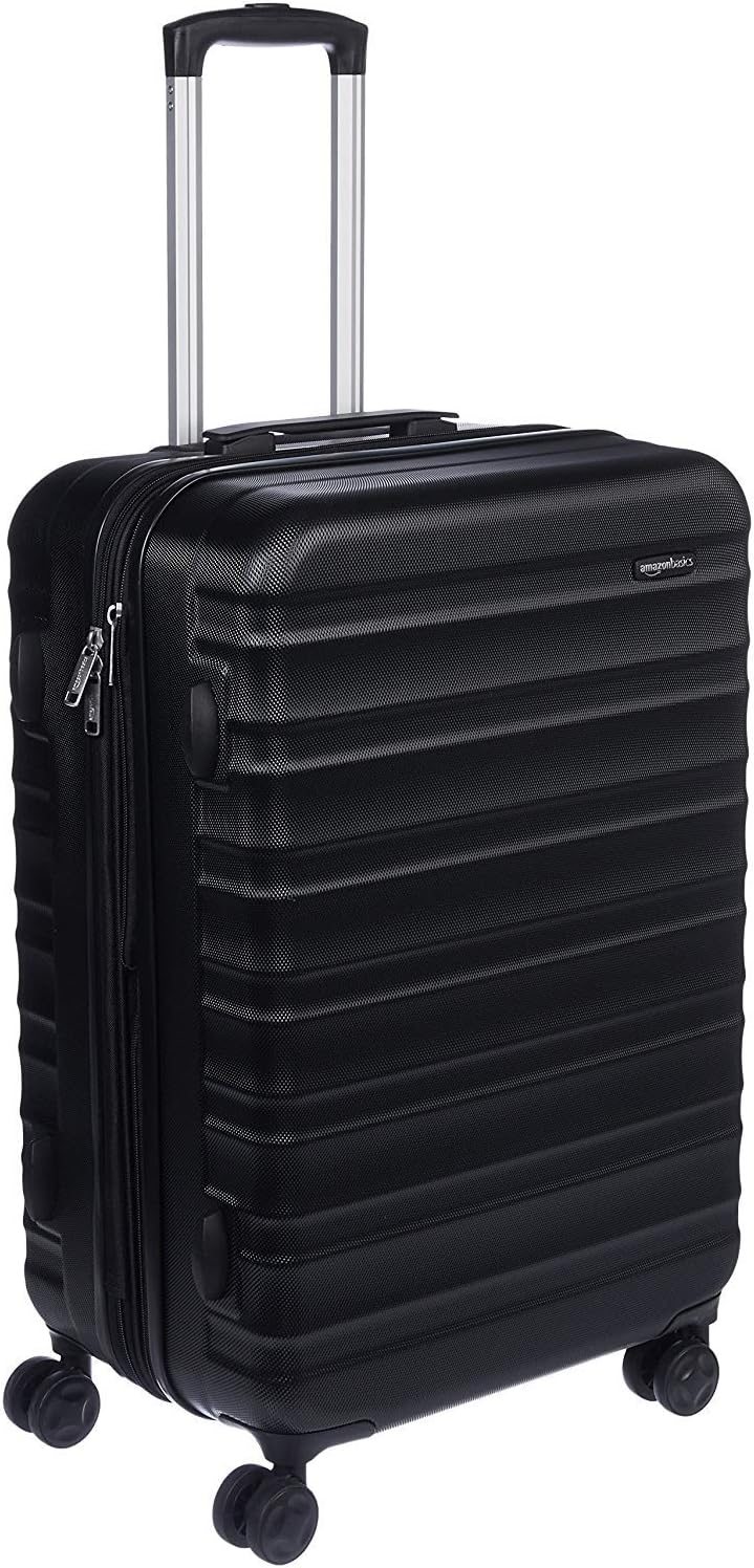 Expandable Hardside Travel Luggage, Suitcase with Wheels, 26-Inch Suitcase with Four Spinner Wheels and Scratch-Resistant Surface, Black