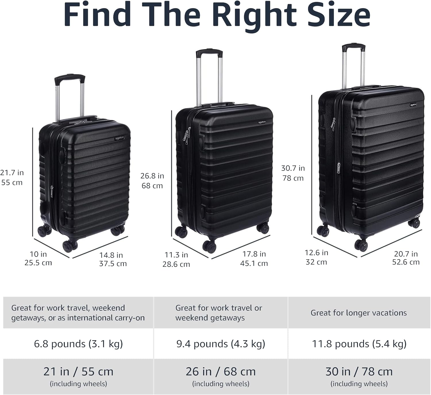 Expandable Hardside Travel Luggage, Suitcase with Wheels, 26-Inch Suitcase with Four Spinner Wheels and Scratch-Resistant Surface, Black - Image 5