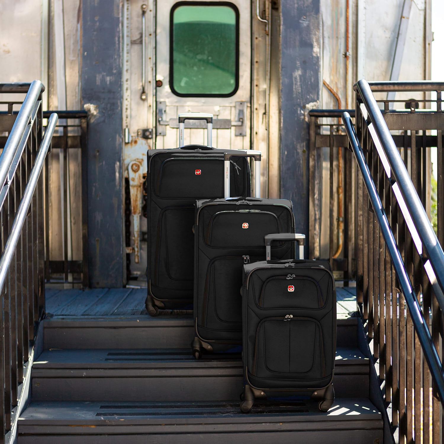 Sion Softside Expandable Luggage, Black, Carry-On 21-Inch - Image 6